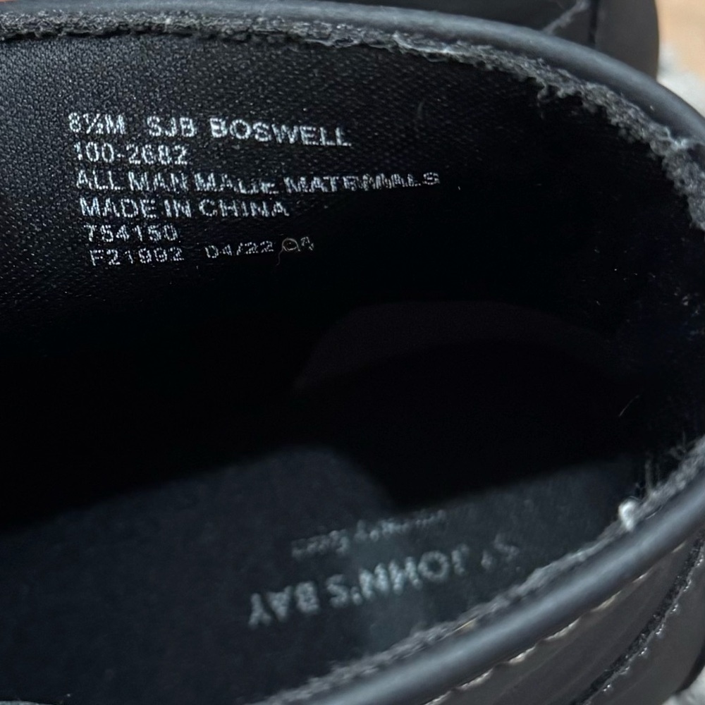 St. John’s Bay Womens BOSWELL Black Lugged Sole Man Made Ankle Boots Used Sz 8.5 - Picture 5 of 8